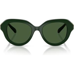 Swarovski SK6037 Sunglasses, Solid Green/Dark Green, 50 mm