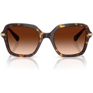 Swarovski Women’s SK6040F Low Bridge Fit Square Sunglasses, Havana/Gradient Brown, 52 mm