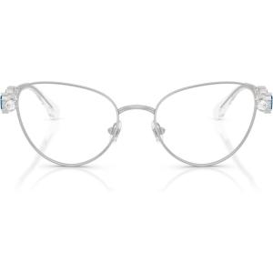 Swarovski Women’s Sk1024 Cat Eye Prescription Eyewear Frames(Silver/Demo Lens)