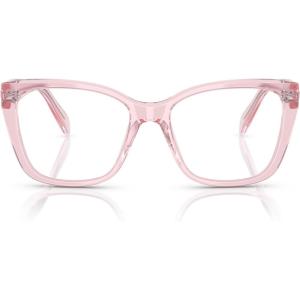 Swarovski Women’s Sk2008 Square Prescription Eyewear Frames(Transparent Pink/Demo Lens)