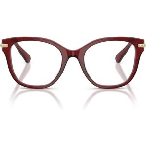 Swarovski Women’s Sk2044 Square Prescription Eyewear Frames(Transparent Burgundy/Demo Lens)