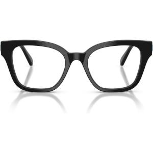 Swarovski Women’s Sk2048f Low Bridge Fit Square Prescription Eyewear Frames(Black/Demo Lens)