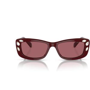 Swarovski Women’s Sk6008 Square Sunglasses(Burgundy/Green)
