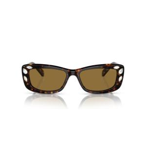 Swarovski Women’s Sk6008 Square Sunglasses(Dark Havana/Bronze)