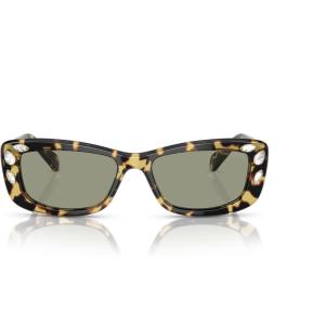 Swarovski Women’s Sk6008 Square Sunglasses(Medium Havana/Green)