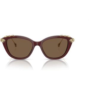 Swarovski Women’s Sk6010 Cat Eye Sunglasses(Havana Media/Dark Brown)