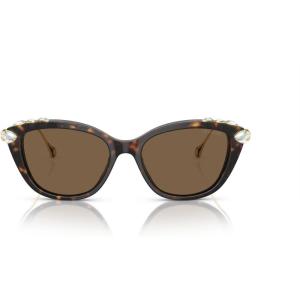 Swarovski Women’s Sk6010 Cat Eye Sunglasses(Havana/Dark Brown)