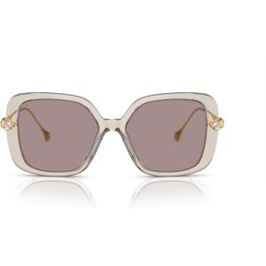 Swarovski Women’s Sk6011 Square Sunglasses(Transparent Light Brown/Violet)