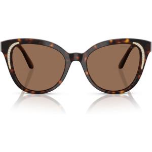 Swarovski Women’s Sk6031 Butterfly Sunglasses(Dark Havana/Dark Brown)