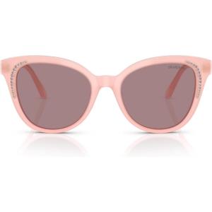 Swarovski Women’s Sk6031 Butterfly Sunglasses(Milky Pink/Light Purple Brown)