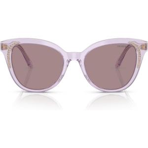 Swarovski Women’s Sk6031 Butterfly Sunglasses(Transparent Lilac/Violet)
