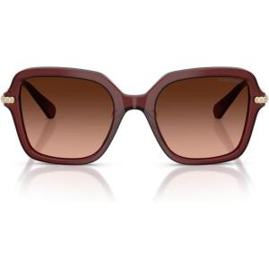 Swarovski Women’s Sk6040 Square Sunglasses(Transparent Burgundy/Pink Gradient Grey)