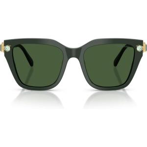 Swarovski Women’s Sk6041 Square Sunglasses(Dark Green/Dark Green)