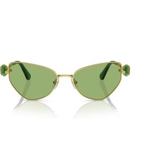 Swarovski Women’s Sk7003 Butterfly Sunglasses(Gold/Dark Green)