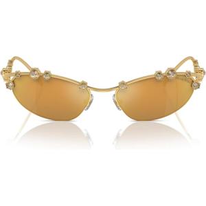 Swarovski Women’s Sk7016 Cat Eye Sunglasses(Black/Dark Grey)