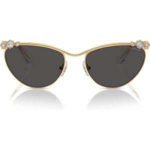 Swarovski Women’s Sk7017 Cat Eye Sunglasses(Havana/Gradient Brown)