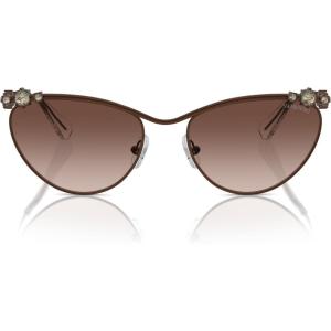 Swarovski Women’s Sk7017 Cat Eye Sunglasses(Milky Light Blue/Blue Mirrored White)