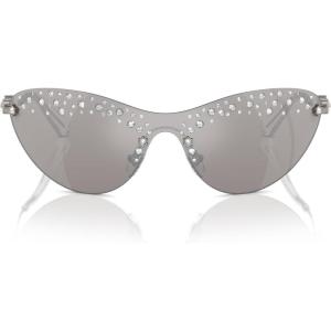 Swarovski Women’s Sk7023 Rectangular Sunglasses(Light Blue/Dark Blue)