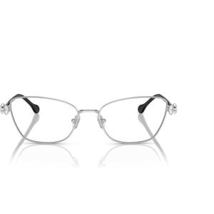 Swarovski womens Sk1006 Square Prescription Eyewear Frames(Silver/Black/Demo Lens)
