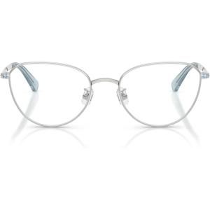 Swarovski womens Sk1029d Round Prescription Eyewear Frames(Silver/Demo Lens)