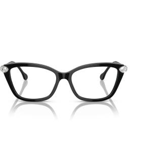 Swarovski womens Sk2011 Cat Eye Prescription Eyewear Frames(Black/Demo Lens)