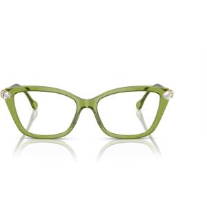 Swarovski womens Sk2011 Cat Eye Prescription Eyewear Frames(Transparent Green/Demo Lens)