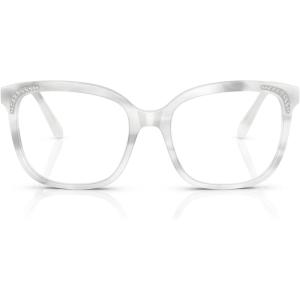 Swarovski womens Sk2033 Butterfly Prescription Eyewear Frames(Stripe White/Demo Lens)