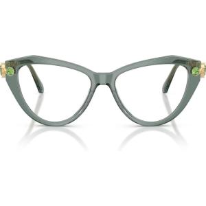 Swarovski womens Sk2047 Cat Eye Prescription Eyewear Frames(Transparent Green/Demo Lens)