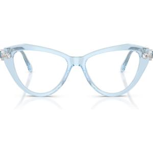 Swarovski womens Sk2047 Cat Eye Prescription Eyewear Frames(Transparent Light Blue/Demo Lens)