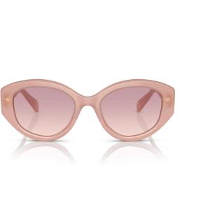 Swarovski womens Sk6005 Cat Eye Sunglasses(Pink Opal/Brown Gradient Violet)