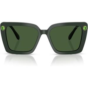 Swarovski womens Sk6032 Square Sunglasses(Green/Dark Green)