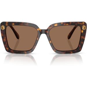 Swarovski womens Sk6032 Square Sunglasses(Havana/Dark Brown)