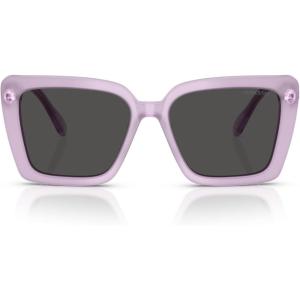 Swarovski womens Sk6032 Square Sunglasses(Milky Lilac/Dark Grey)