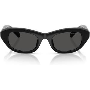 Swarovski womens Sk6036u Universal Fit Square Sunglasses(Black/Dark Grey)