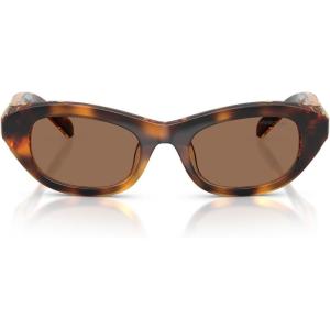Swarovski womens Sk6036u Universal Fit Square Sunglasses(Havana/Dark Brown)