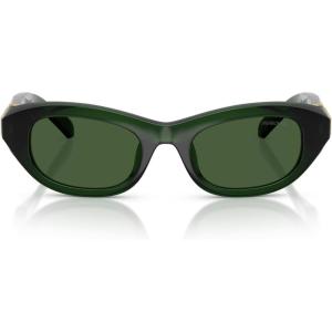 Swarovski womens Sk6036u Universal Fit Square Sunglasses(Milky Dark Green/Dark Green)
