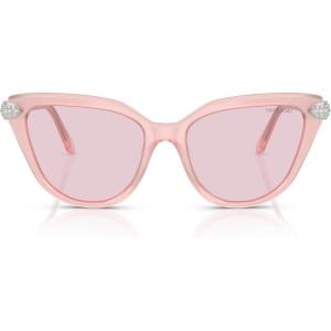 Swarovski womens Sk6039 Cat Eye Sunglasses(Milky Pink/Transition Pink)