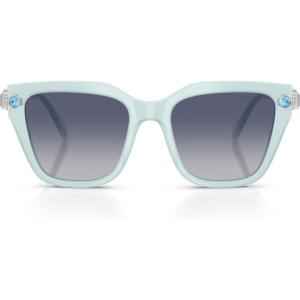 Swarovski womens Sk6041 Square Sunglasses(Transparent Light Blue/Gradient Blue)