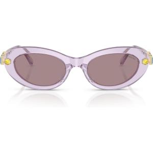 Swarovski womens Sk6042 Oval Sunglasses(Transparent Lilac/Violet)