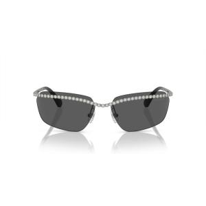Swarovski womens Sk7001 Rectangular Sunglasses(Gunmetal/Dark Grey)