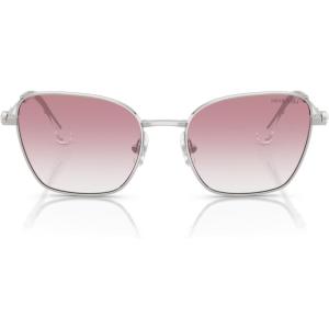 Swarovski womens Sk7029 Aviator Sunglasses(Silver/Clear Gradient Pink)