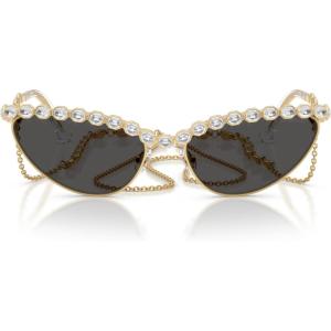 Swarovski womens Sk7030 Cat Eye Sunglasses(Gold/Dark Grey)