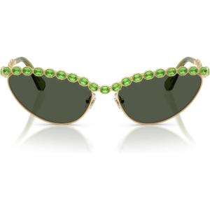 Swarovski womens Sk7030 Cat Eye Sunglasses(Gold/Light Green)