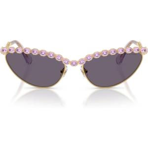 Swarovski womens Sk7030 Cat Eye Sunglasses(Gold/Violet)