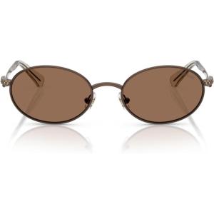 Swarovski womens Sk7033 Oval Sunglasses(Brown/Dark Brown)