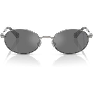 Swarovski womens Sk7033 Oval Sunglasses(Gunmetal/Grey Mirrored Black)