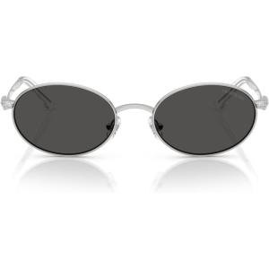 Swarovski womens Sk7033 Oval Sunglasses(Silver/Dark Grey)