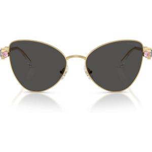Swarovski womens Sk7034 Butterfly Sunglasses(Gold/Dark Grey)