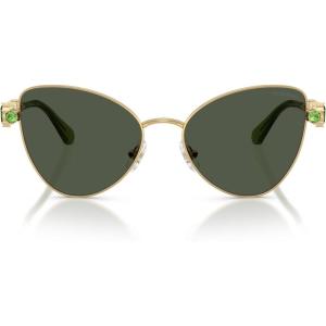 Swarovski womens Sk7034 Butterfly Sunglasses(Gold/Light Green)