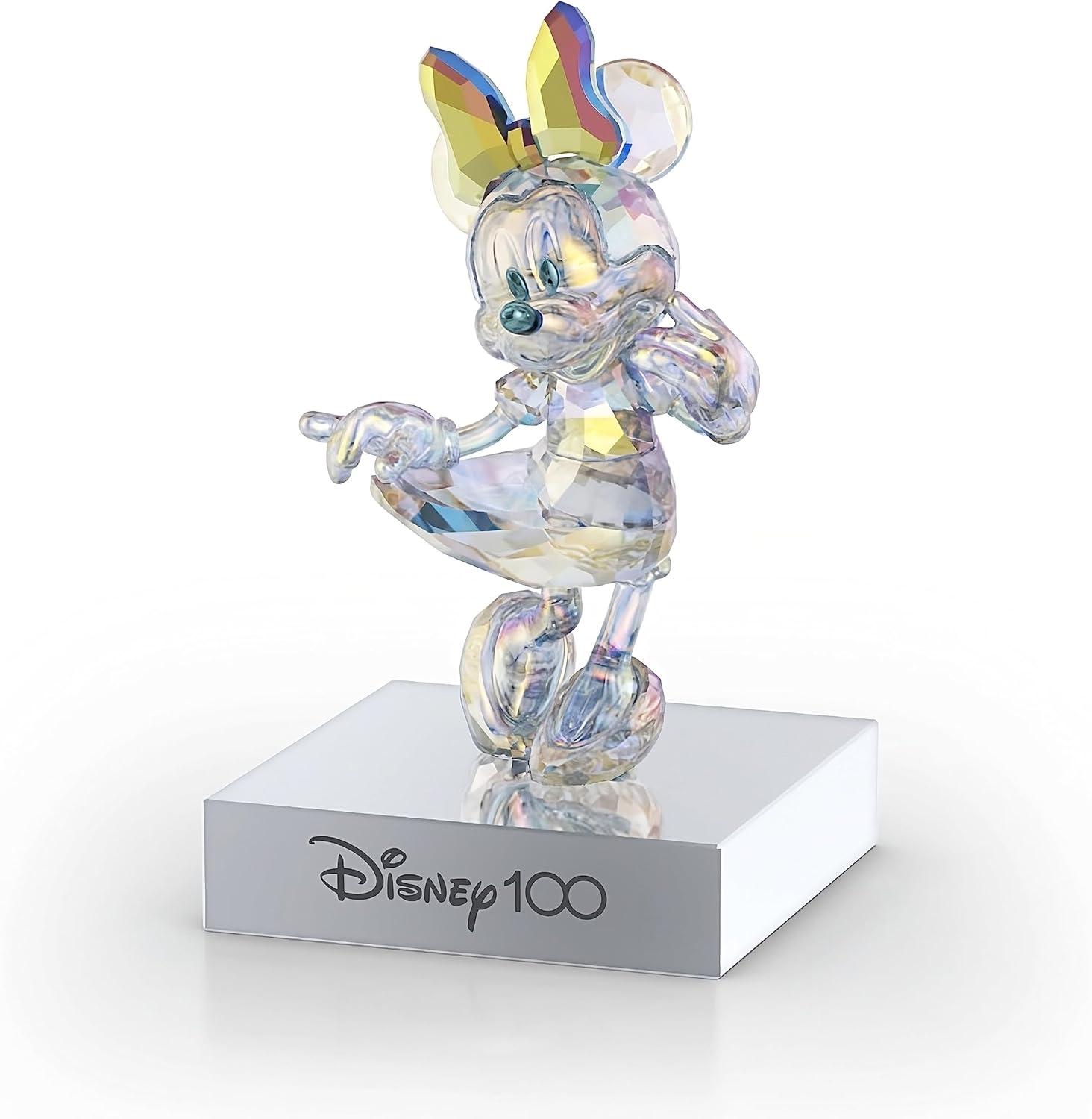 imageSwarovski Disney100 Minnie Mouse Figurine Multiple Facets in Aurora Borealis Color Effect Part of The Disney100 CollectionMinnie Mouse